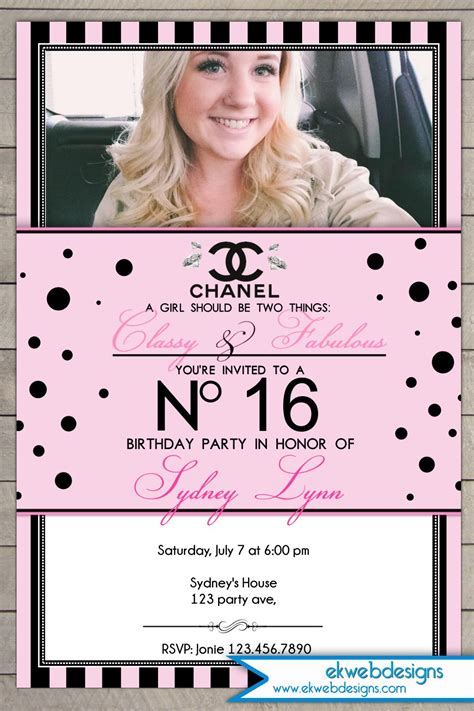 Chanel Sweet 16 Invitation 